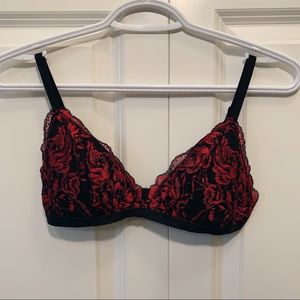 La Senza Red and Black Lace Bralette